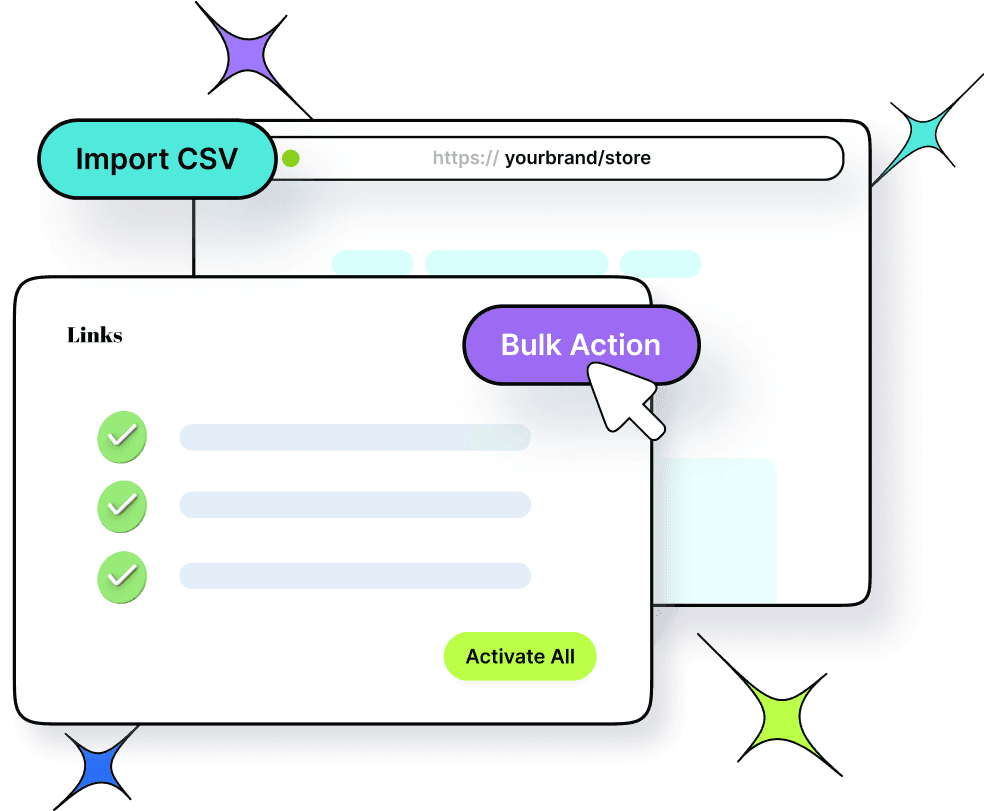 Bulk actions for link tracking