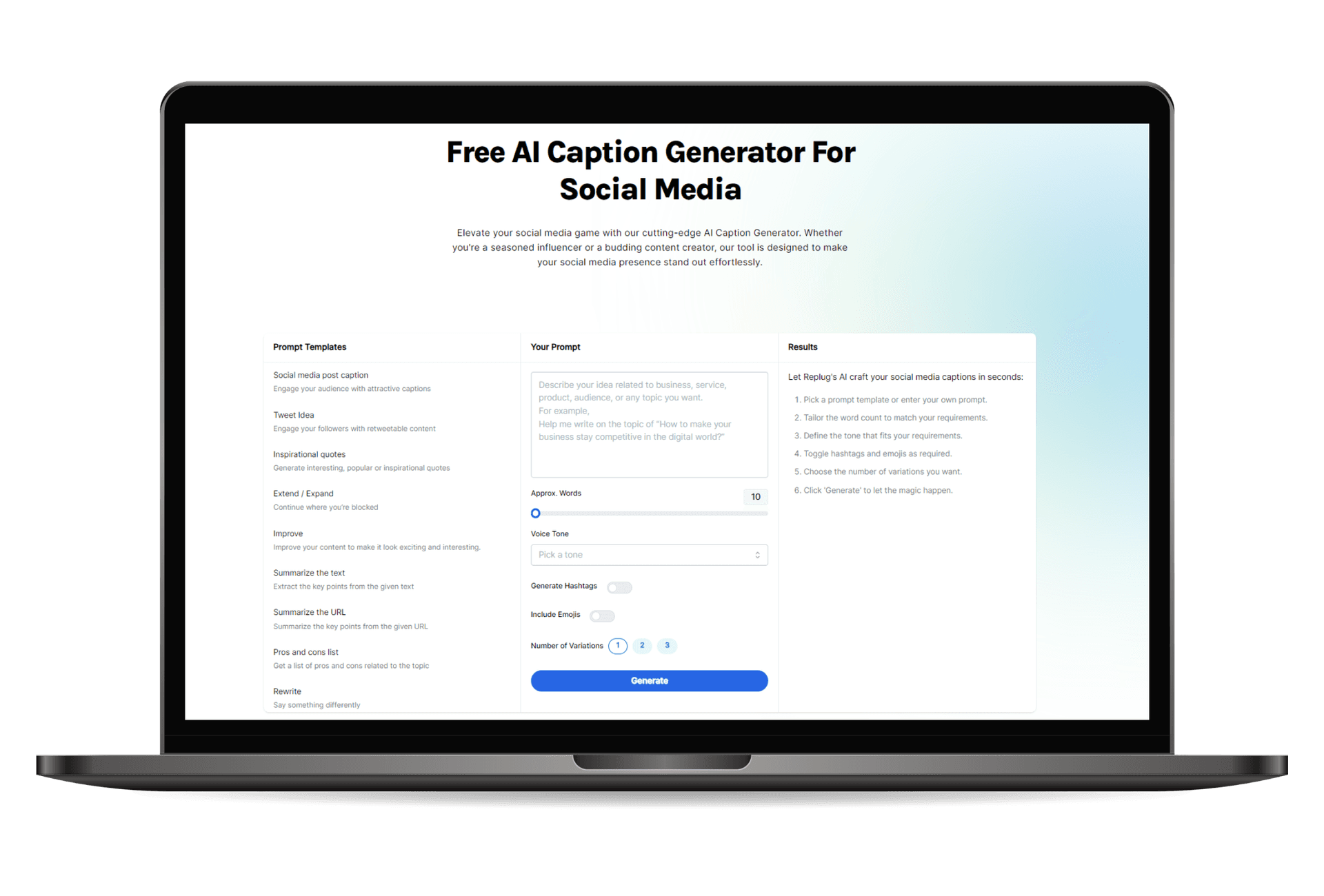 AI Social Caption Generator